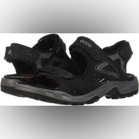 ECCO Men's Offroad Lite 3-Strap Sandal in Black - Picture 1 of 14